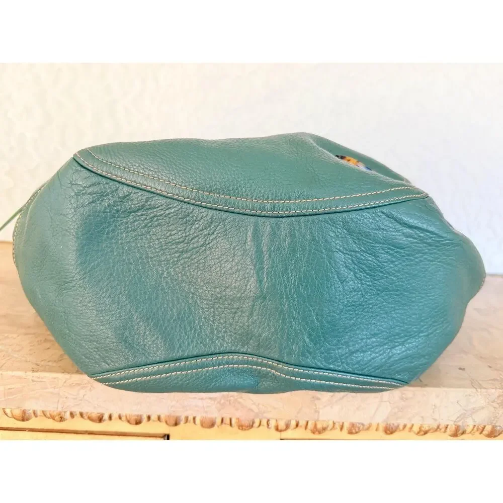 XL Dooney and Bourke Valerie green pebble tote shoulder bag